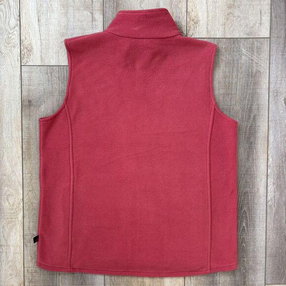 Woolrich Womens Fleece Vest Size L Soft Ruby Coral Full Zip Cozy Warm Classic - Picture 4 of 12